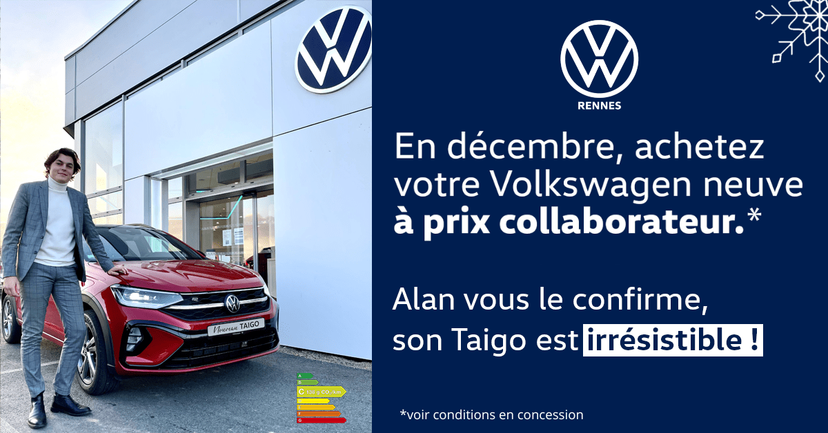 FLOC ST GREGOIRE - En décembre, votre Volkswagen à prix collaborateur !